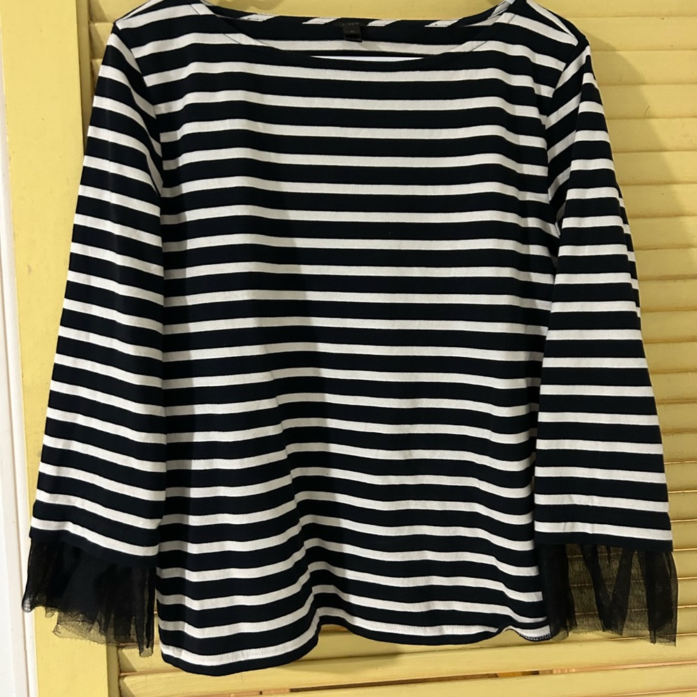 J. Crew striped top with tulle